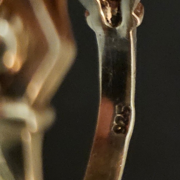 Red Gemstone and Sterling Silver Statement Ring with Double Halo. Size 8 - Picture 5 of 6